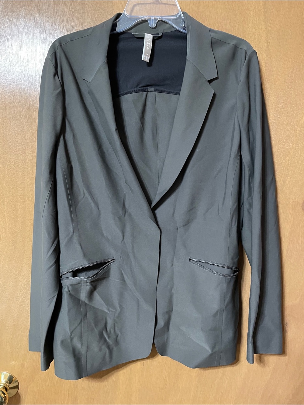 Athleta Olive Green Single-Button Blazer